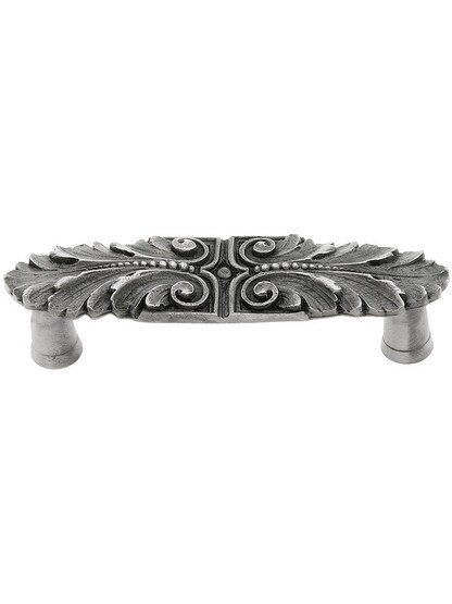 Acanthus Drawer Pull - 3 inch Center to Center in Antique Pewter.